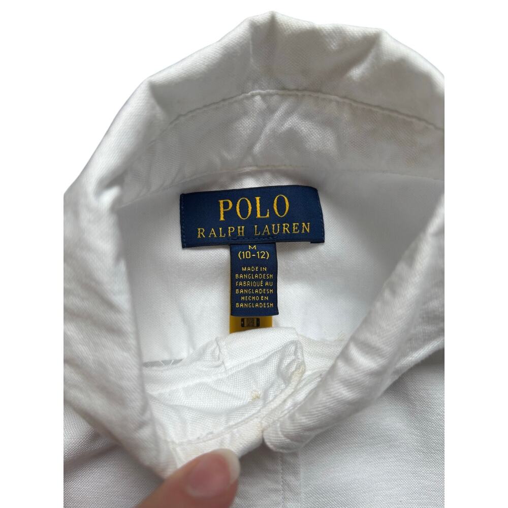 Polo Ralph Lauren Boys White Cotton Oxford Shirt, Size M (10-12) - Picture 3 of 11